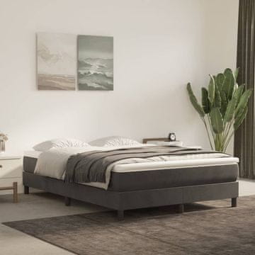Vidaxl vidaXL Vzmetnica z žepkastimi vzmetmi temno siva 140x200x20 cm žamet