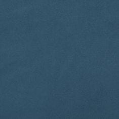 Vidaxl Vzmetnica z žepkasto vzmetjo temno modra 120x190x20 cm žamet
