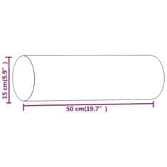 Vidaxl Okrasna blazina 2 kosa krem Ø15x50 cm žamet