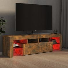 Vidaxl TV omarica z LED lučkami dimljeni hrast 140x36,5x40 cm