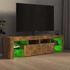 Vidaxl TV omarica z LED lučkami dimljeni hrast 140x36,5x40 cm