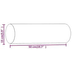 Vidaxl Okrasna blazina 2 kosa temno siva Ø15x50 cm žamet