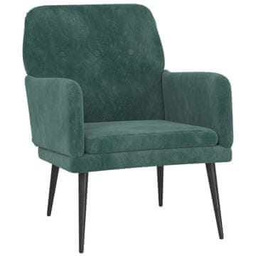 Vidaxl Fotelj temno zelen 62x79x79 cm žamet