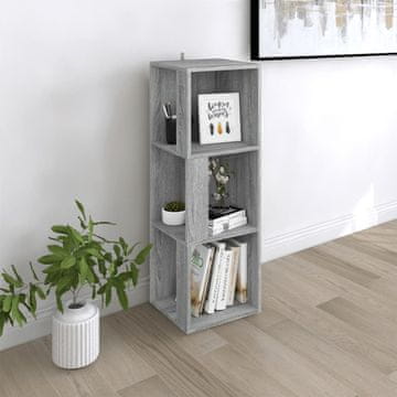Vidaxl vidaXL Kotna omarica, siva, hrast sonoma, 33x33x100 cm