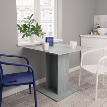 Vidaxl vidaXL Jedilna miza, siva, hrast sonoma, 80x80x75 cm