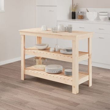 Vidaxl Delovna miza 110,5x50x80 cm trdna borovina