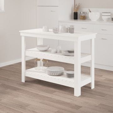 Vidaxl vidaXL Delovna miza bela 110,5x50x80 cm masivni borov les