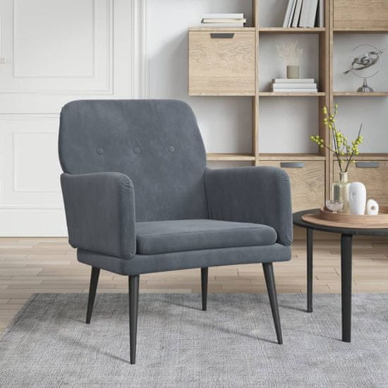 Vidaxl Fotelj temno siv 62x79x79 cm žamet