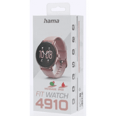Hama Fit Watch 4910, športna ura, srčni utrip, oksimeter, kalorije, vodoodporna, roza