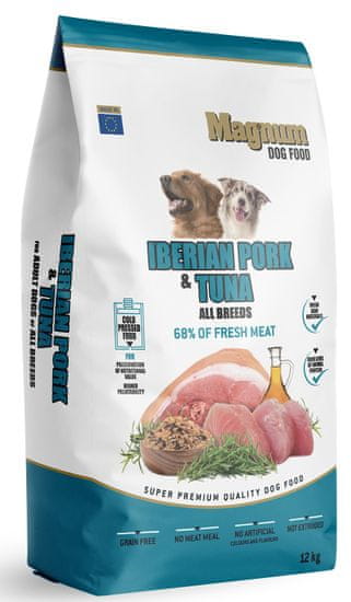 Magnum Iberian Pork & Tuna All Breed pasja hrana za vse pasme, 12 kg