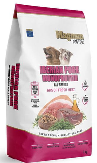 Magnum Iberian Pork Monoprotein All Breed pasja hrana za vse pasme, 3 kg