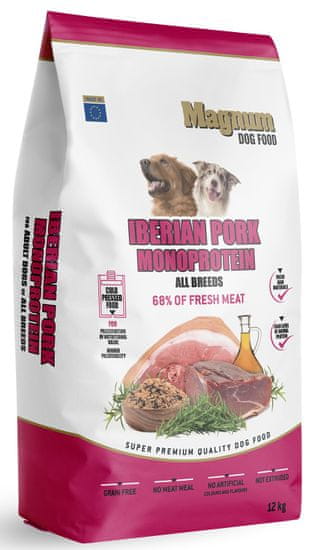 Magnum Iberian Pork Monoprotein All Breed pasja hrana za vse pasme, 12 kg