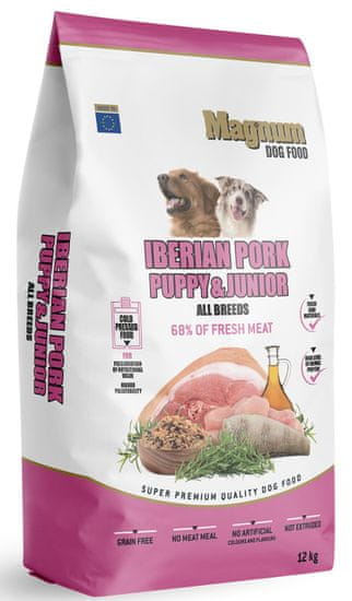 Magnum Iberian Pork Puppy & Junior All Breed pasja hrana za vse pasme, 12 kg