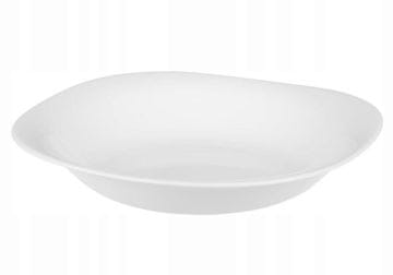 Galicja Globok bel steklen krožnik za večerjo 23 cm
