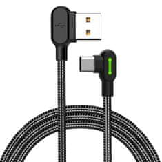 Mcdodo Kotni kabel USB na USB-C CA-5280 LED, 1,8 m (črn)