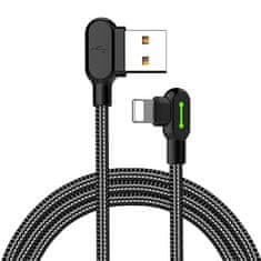 Mcdodo Kotni kabel USB na Lightning CA-4674 LED, 0,5 m (črn)