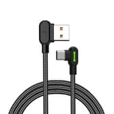 Mcdodo Kotni kabel USB na USB-C CA-5280 LED, 1,2 m (črn)