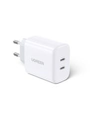 Ugreen CD243 omrežni polnilnik, 2x USB-C, 40 W (bela)
