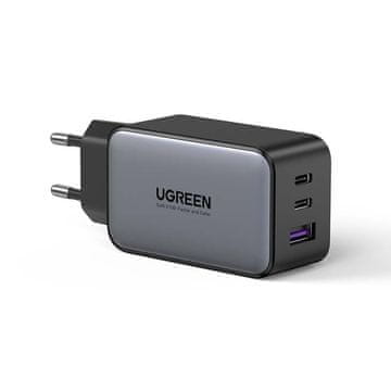 Ugreen CD244 omrežni polnilnik, 1x USB-A QC4.0, 2x USB-C, 65W, PD3.0 (črn)