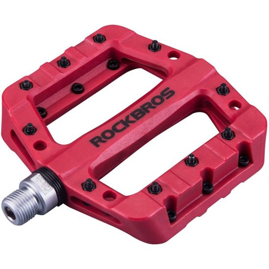 ROCKBROS Kolesarska pedala, platformna, najlonska 2017-12CRD (rdeča)