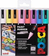 UNI Posca Komplet akrilnih markerjev 1,8-2,5 mm - pastelne barve 8 kosov