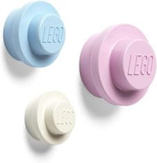LEGO Stenski obešalnik - bela, svetlo modra, roza 3 kosi