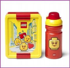 LEGO Komplet prigrizkov ICONIC Girl (steklenička in škatla) - rumena/rdeča