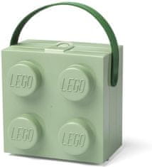 LEGO škatla za prigrizke z ročajem - vojaško zelena