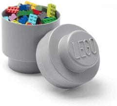 LEGO Okrogla škatla za shranjevanje - siva