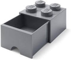 LEGO Škatla za shranjevanje s predalom 4 - temno siva