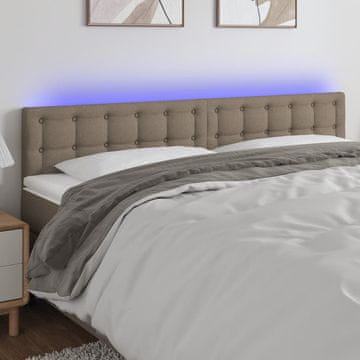 Vidaxl vidaXL Vzglavje postelje z LED svetlobo 180x5x78/88 cm blago