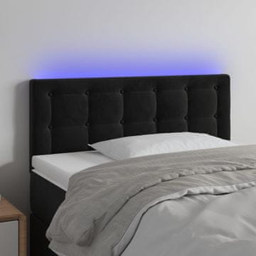 Vidaxl vidaXL Vzglavje postelje z LED diodo črno 100x5x78/88 cm žamet