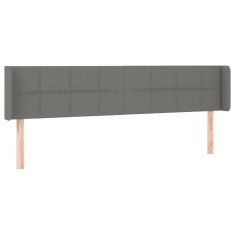 Vidaxl LED posteljno vzglavje temno sivo 183x16x78/88 cm blago