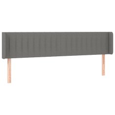 Vidaxl LED posteljno vzglavje temno sivo 163x16x78/88 cm blago