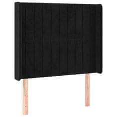 Vidaxl Box spring postelja z vzmetnico LED črna 80x200 cm žamet