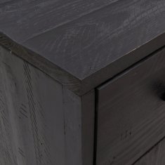 Vidaxl Komoda črna 110x35x70 cm trdna borovina