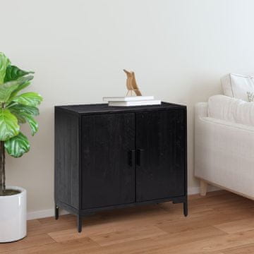 Vidaxl vidaXL Omarica črna 75x35x70 cm masivni borov les
