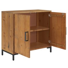 Vidaxl Komoda rjava 75x35x70 cm trdna borovina