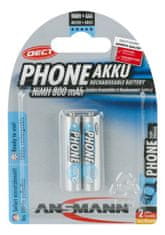 Ansmann MaxE Phone LR03 NiMH polnilna baterija, AAA, 2 kosa