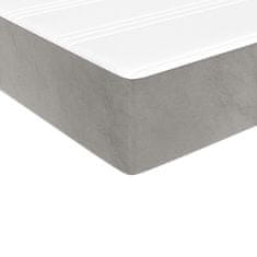 Vidaxl Box spring postelja z vzmetnico svetlo siv 140x190 cm žamet