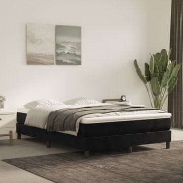 Vidaxl vidaXL Vzmetnica z žepkastimi vzmetmi, črna, 140x190x20 cm, žamet