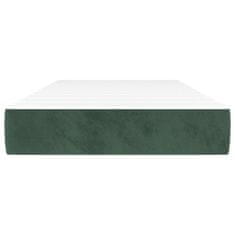 Vidaxl Vzmetnica z žepkasto vzmetjo temno zelena 100x200x20 cm žamet