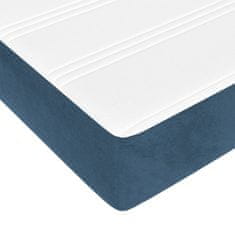 Vidaxl Vzmetnica z žepkasto vzmetjo temno modra 160x200x20 cm žamet