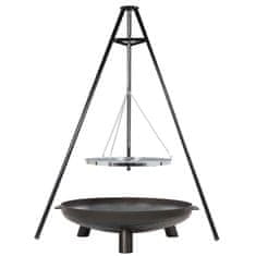 Vidaxl Trinožno stojalo za žar črne barve 172 cm BBQ TRIPOD