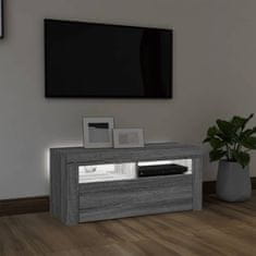 Vidaxl TV omarica z LED lučkami siva sonoma 90x35x40 cm