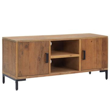 Vidaxl TV omarica rjava 110x35x48 cm trdna borovina
