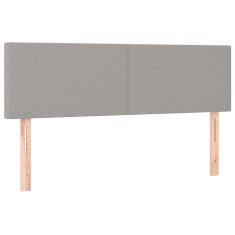 Vidaxl Posteljno vzglavje 2 kosa svetlo sivo 72x5x78/88 cm blago