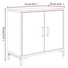 Vidaxl Komoda rjava 75x35x70 cm trdna borovina