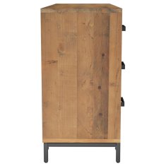 Vidaxl Komoda rjava 110x35x70 cm trdna borovina
