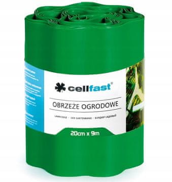 Cellfast Zelena plastična vrtna obroba 20 cm x 9 m
